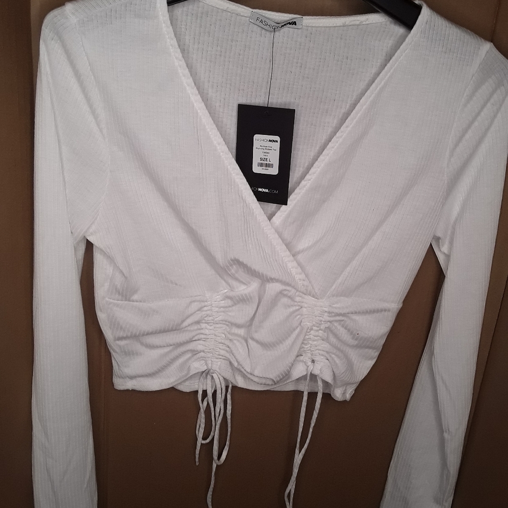 Runched and stunning ribbed top
